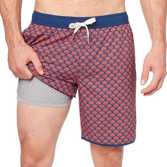 Fair Harbor The Anchor Men’s Performance Swim Trunks Size XXL 2XL Geo Print 8” - Picture 1 of 10